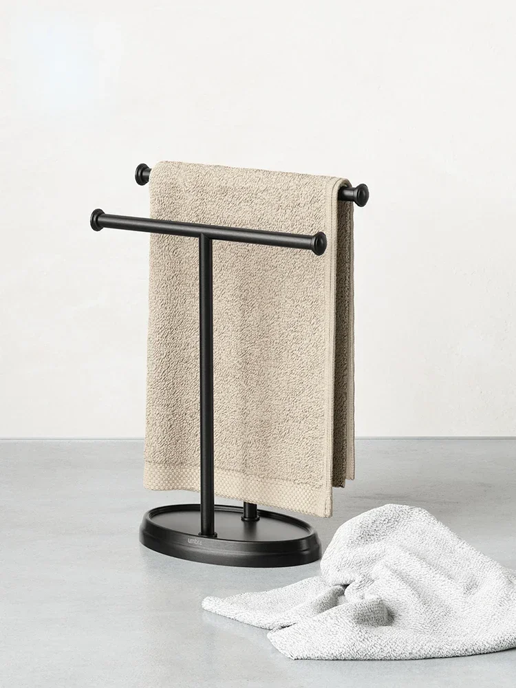 رف مناشف ABC، رف غسيل عمودي من الحديد المطاوع معلق خالٍ من اللكمات