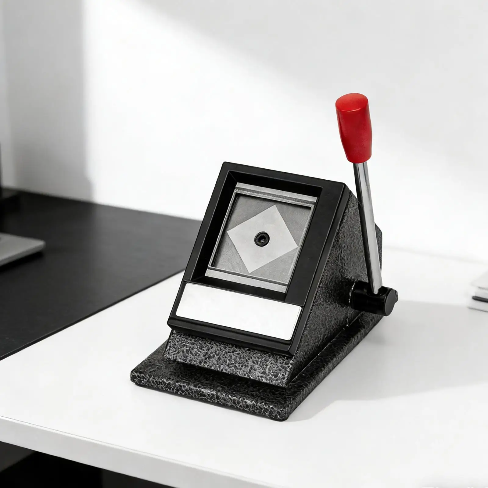 

Iron Handheld Photo ID Cutter Ergonomic Manual Paper Punch Tool Passport Picture Cutting for Office Studio School Crafts