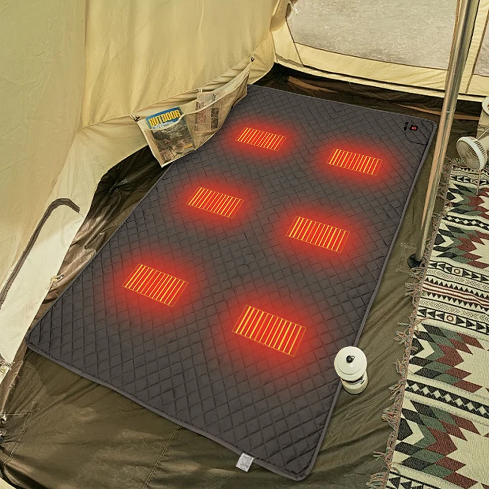 Physiotherapy Blanket 3 Gears Sleeping Mattress Heated Mat 8 Heating Zones Electric Heating Blanket for Home Office Car Fishing