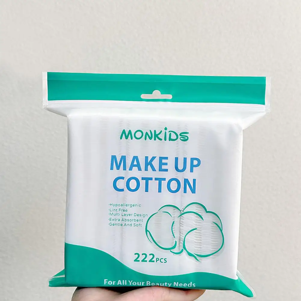 Tampons de coton de maquillage carrés 100% coton doux non pelucheux double face idéal pour les soins quotidiens de la peau démaquillant vernis à ongles et Ba C7G0