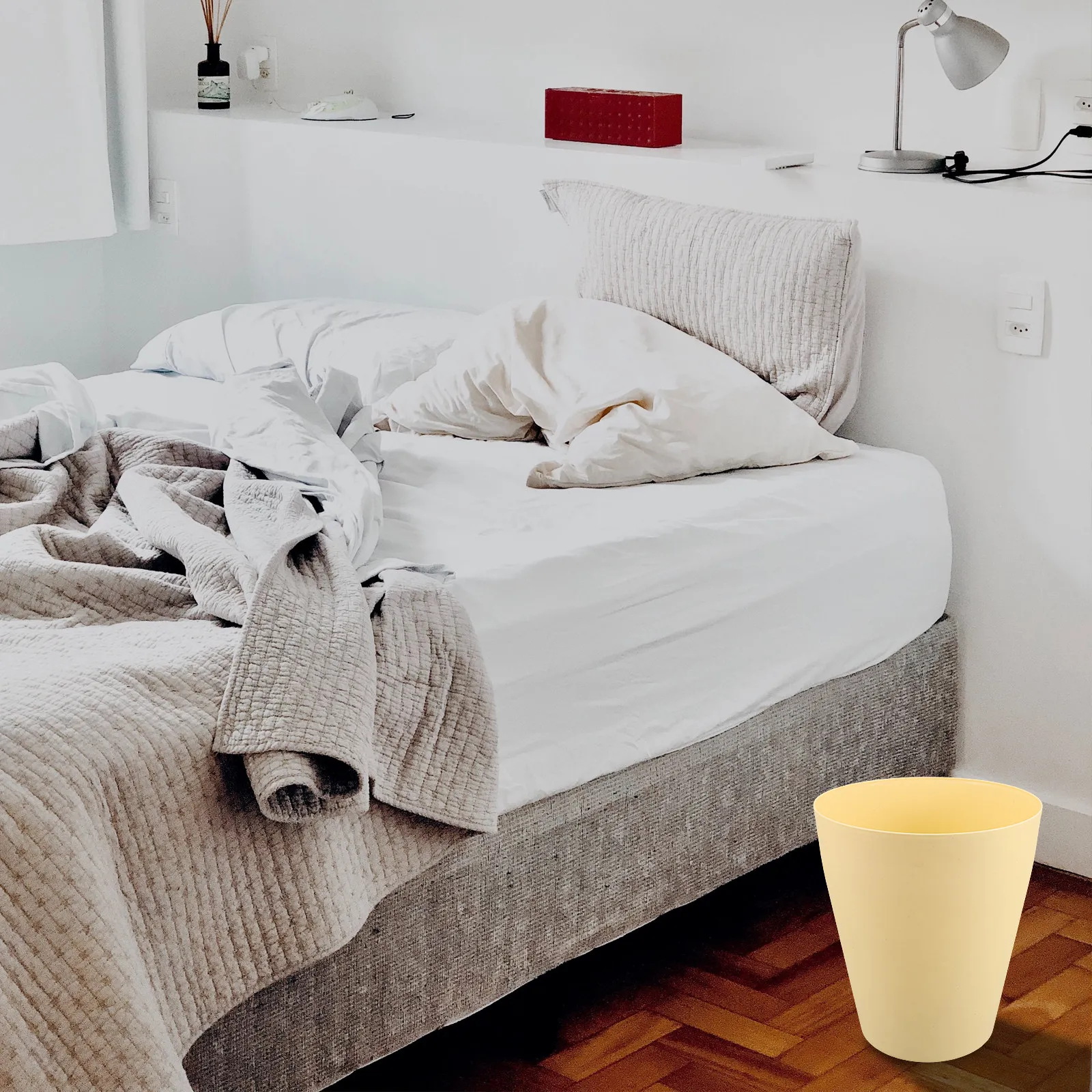 Plastic Trash Bin Modern Minimalist Design for Kitchen Bedroom Office Living Room Garbage Bin Home Waste Basket
