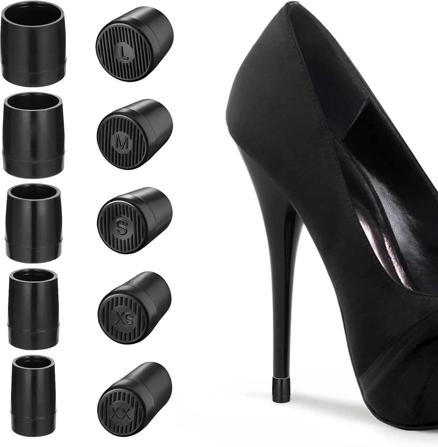 High Heel Protector Caps for Stilettos, Anti-Slip & Noise-Reducing Heel Savers, Durable TPU Heel Covers for Women Soft Damping
