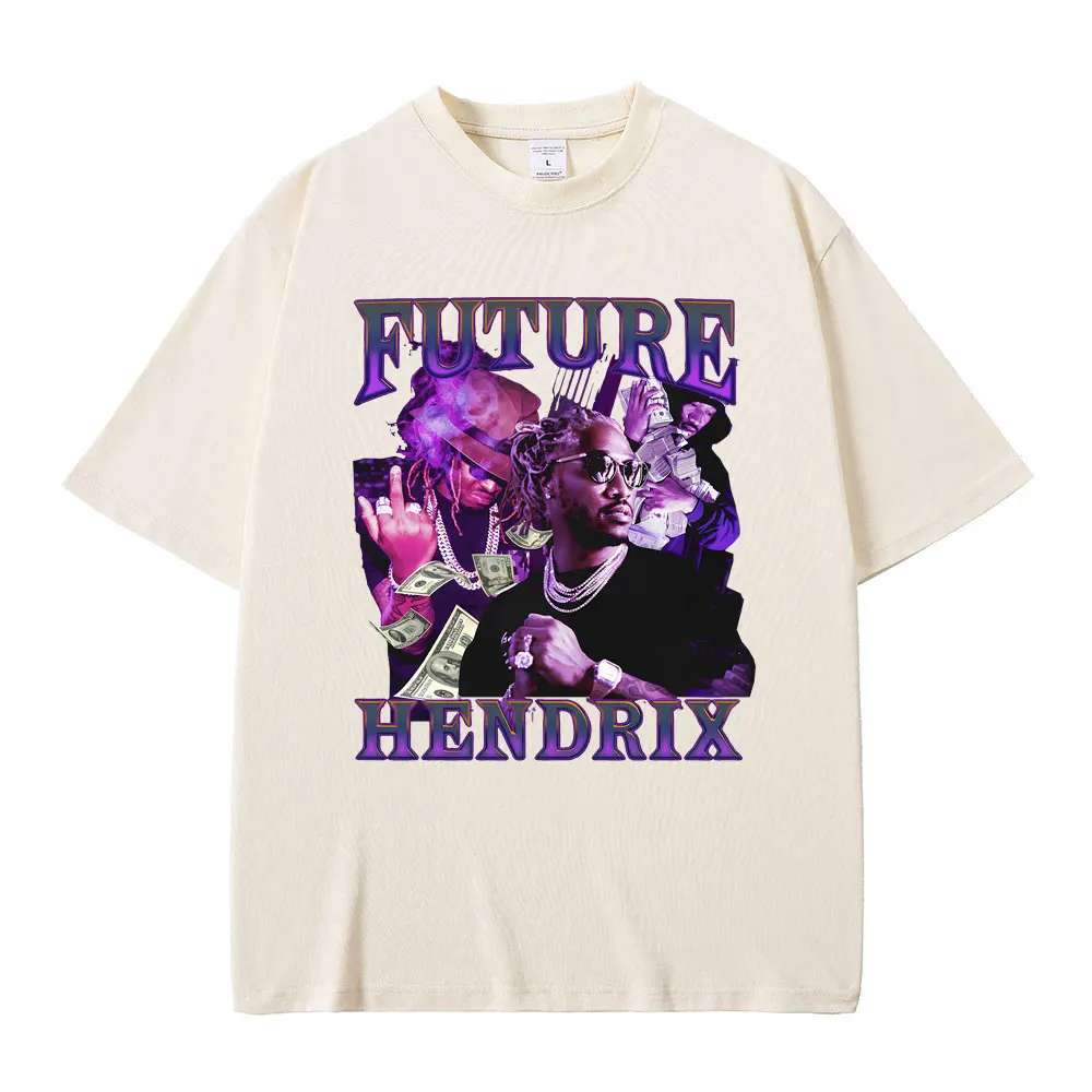 Rapper Future Hendrix Graphic Print T-shirts Men Women Hip Hop 90s Vintage Tees Short Sleeve Men\'s Streetwear Oversized Tshirt