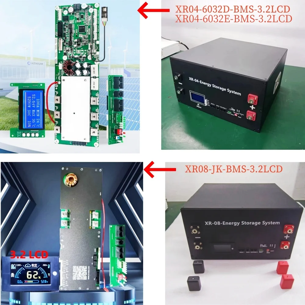 8S24V Solar Home Energy Storage LiFePO4 Battery bank/Case/Box DIY Kit for JBD BMS JK BMS LCD EVE CATL 280AH 302AH