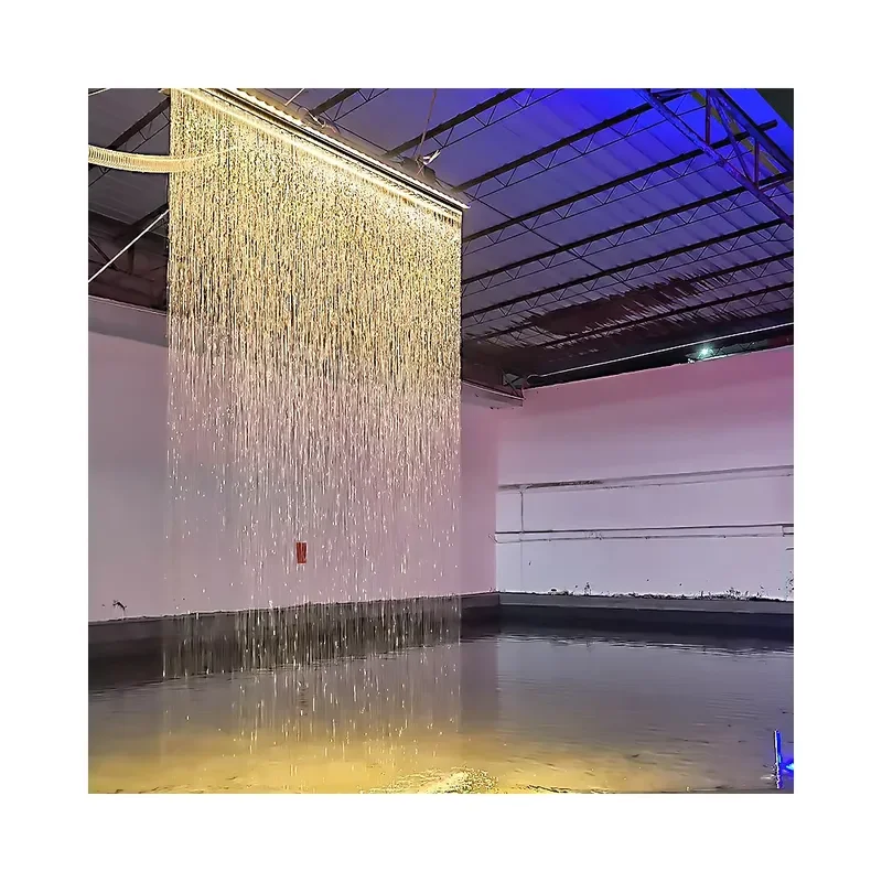for Business Advertising Stainless Steel Artificial Cascade Waterfall Outdoor Rain Curtain Decoration Metal Water Feature