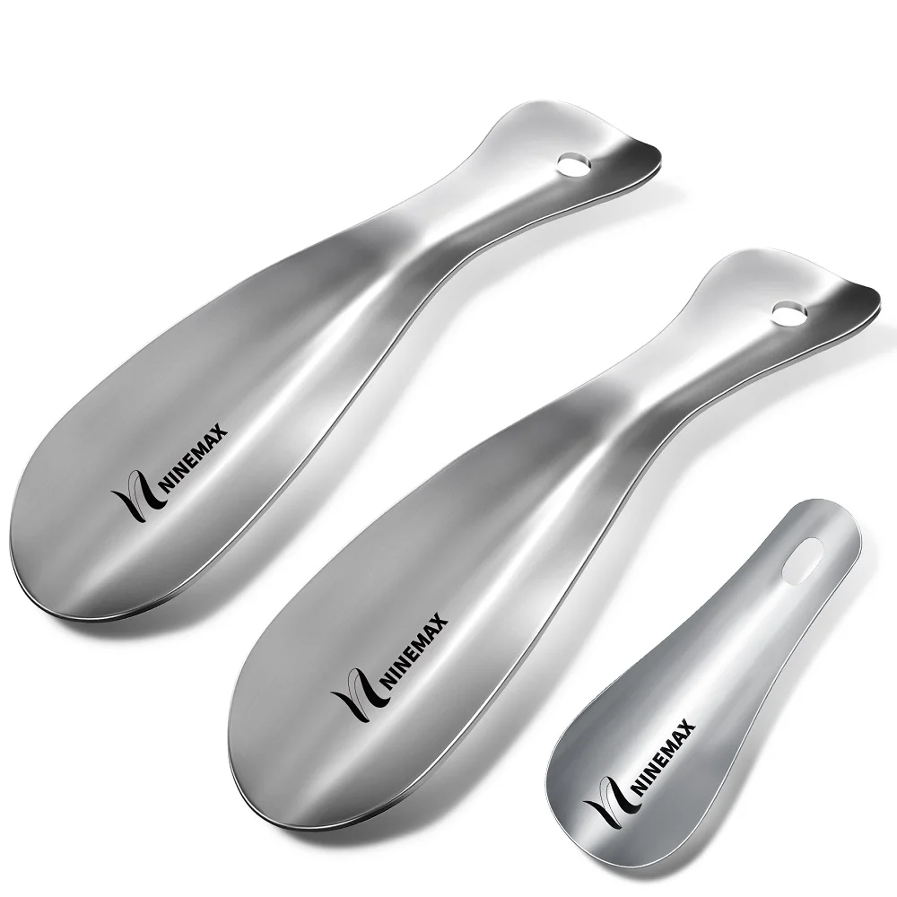 

NINEMAX Small Shoehorn Metal Travel 7.5" with Mini Shoe Spoon for Kids Easy Carry Useful Shoe Lifter for Men Women Seniors