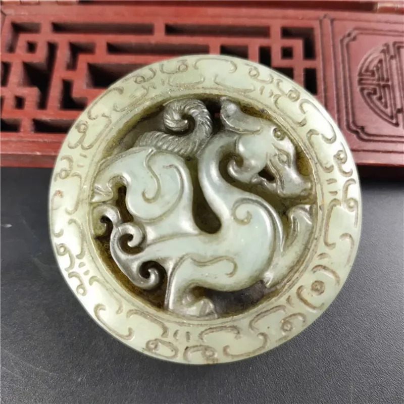 

Natural Jade Carving Chinese Zodiac Dragon Handmade Collection Pendant Carving Mascot Gift Deco