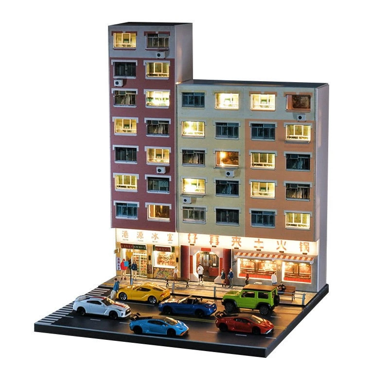 

1/64 City Building Car Street House Scene Miniature Building Model DIY