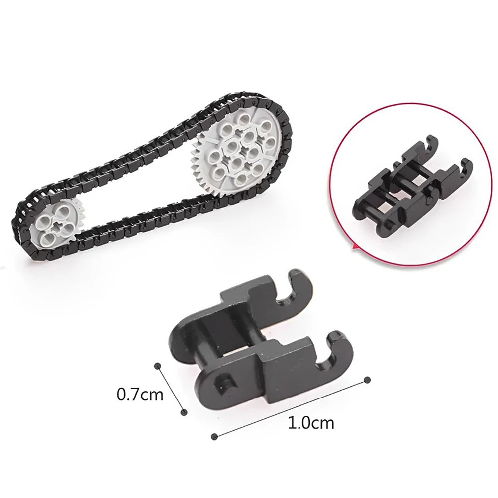 100 sztuk cegieł łańcuchowych Części techniczne Zestaw przekładni 3711 14696 10928 51416 3648 3649 dla MOC Klocki Pociąg Zabawki