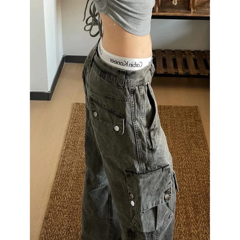 

Брюки-карго женские военные летние парусиновые широкие сетчатые быстросохнущие воздушные приморские легкие спортивные штаны праздничная пляжная одежда Y2K