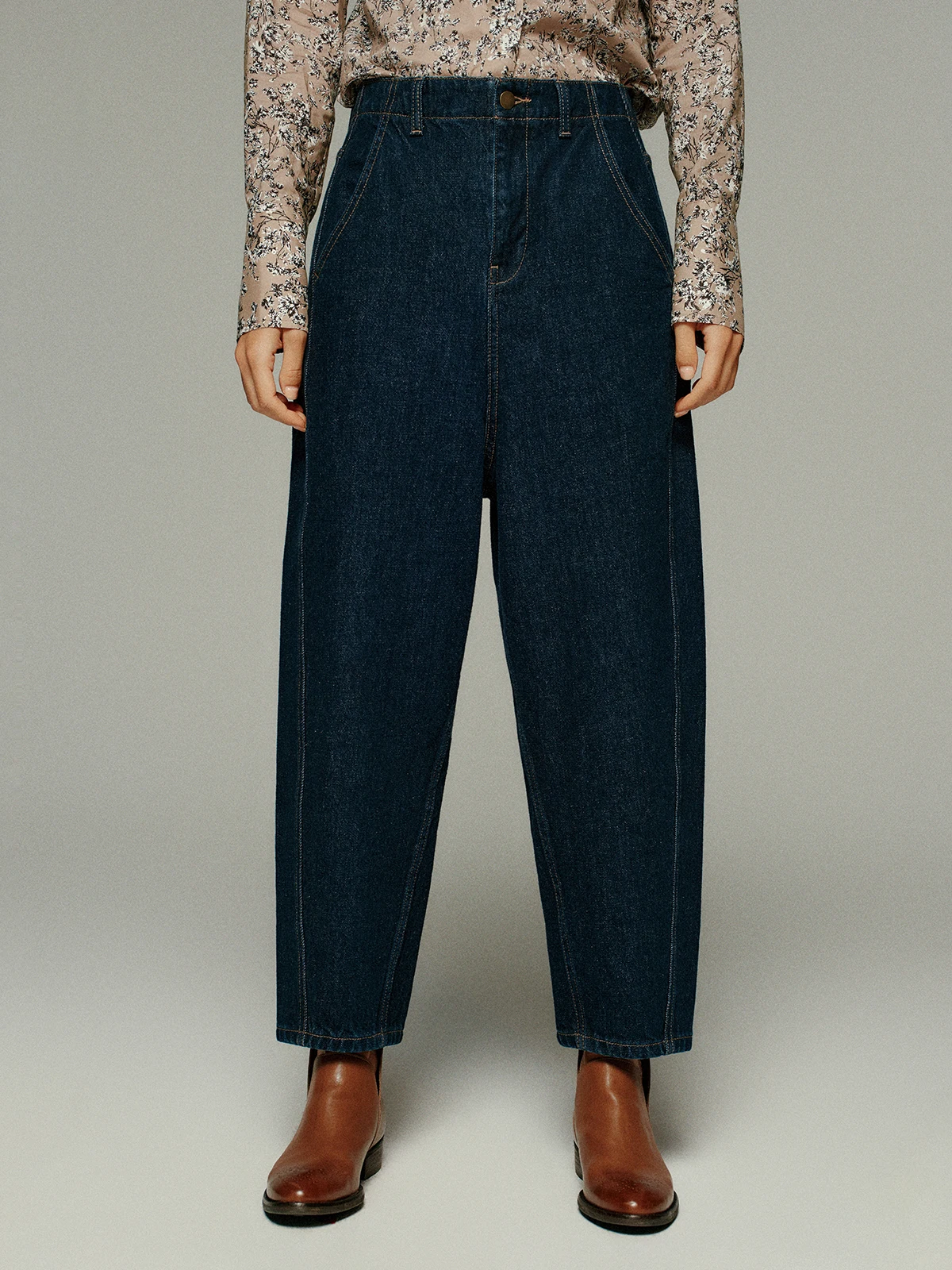 

Эффективная хлопковая смесь для похудения, джинсы с талией в стиле ретро, женские джинсы с подставкой на талии, глубокий цвет, осенний сезон, Faion