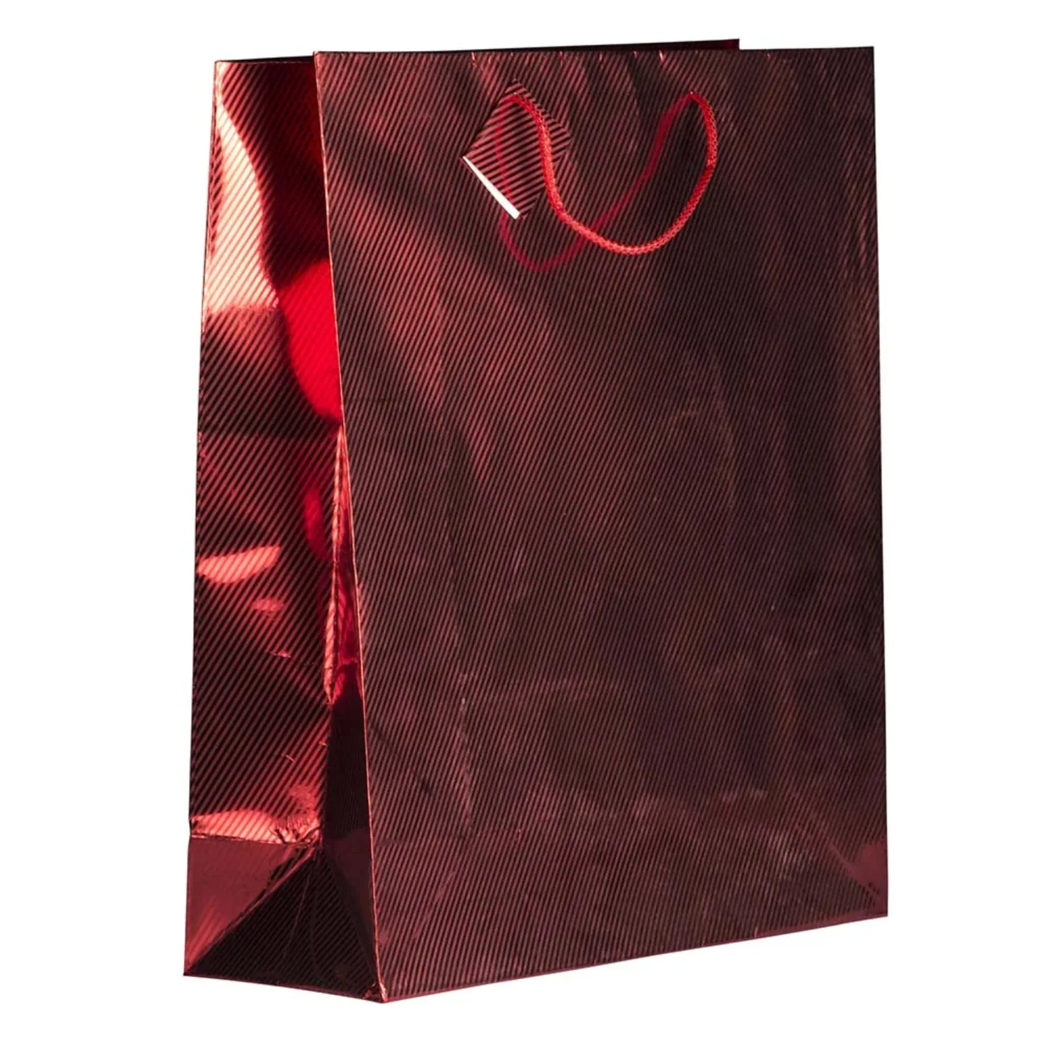 

Gift Bags, 17 x 21 x 6.25, 100/Pack, Red Foil Diagonal Pinstripe, XXX, Large