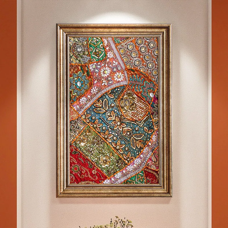 South East Asia style hanging paintings Indian bohemian hand embroidery murals living room porch dining room decorative painting
