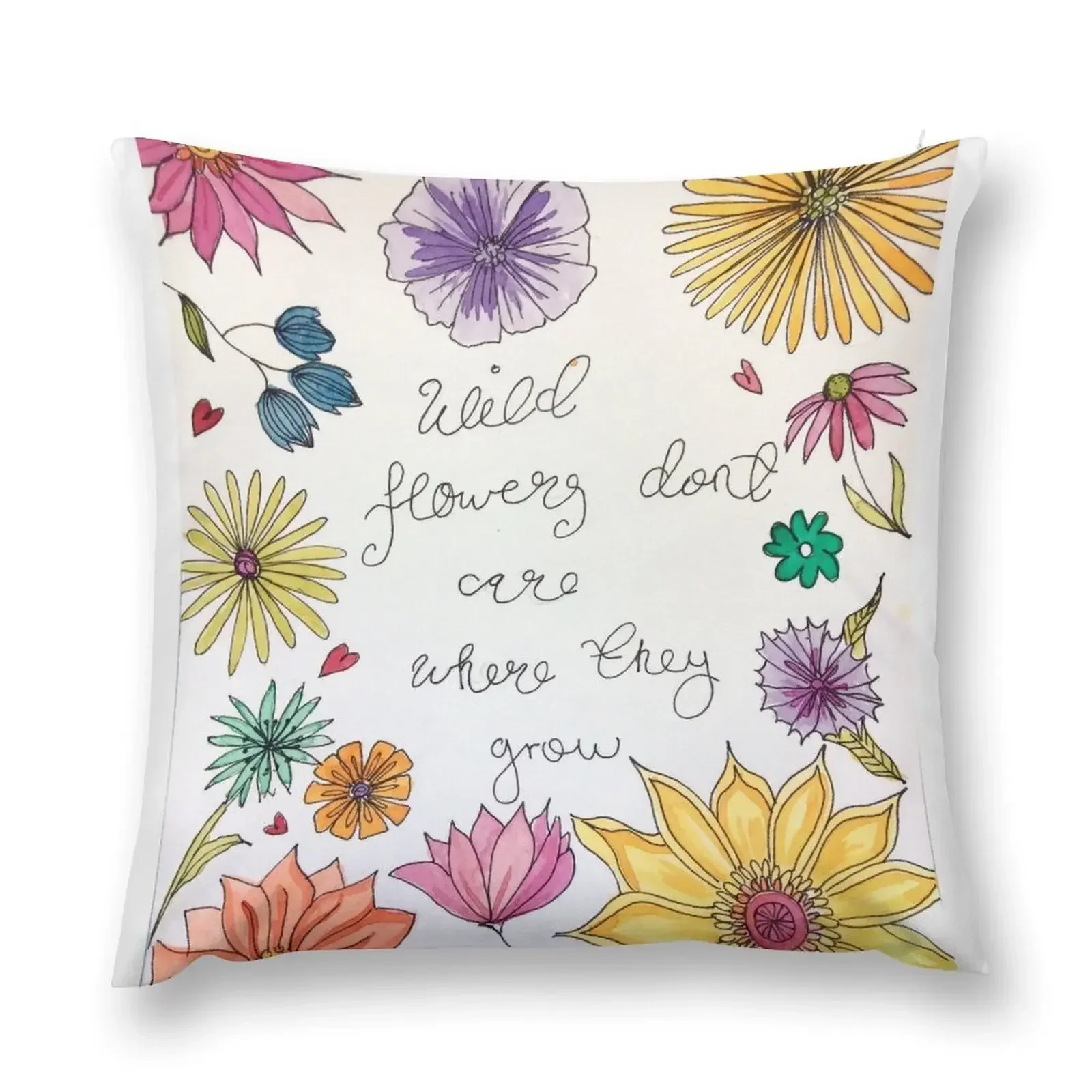 Wild flowers don't care where they grow Throw Pillow bed pillows Cushions Marble Cushion Cover pillow