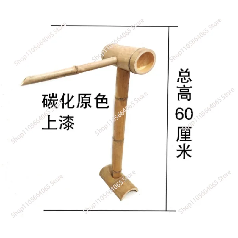 Bamboo  water fountain, fish tank floor-to-ceiling stone trough, indoor landscaping, water ornament, circulating water ornament.