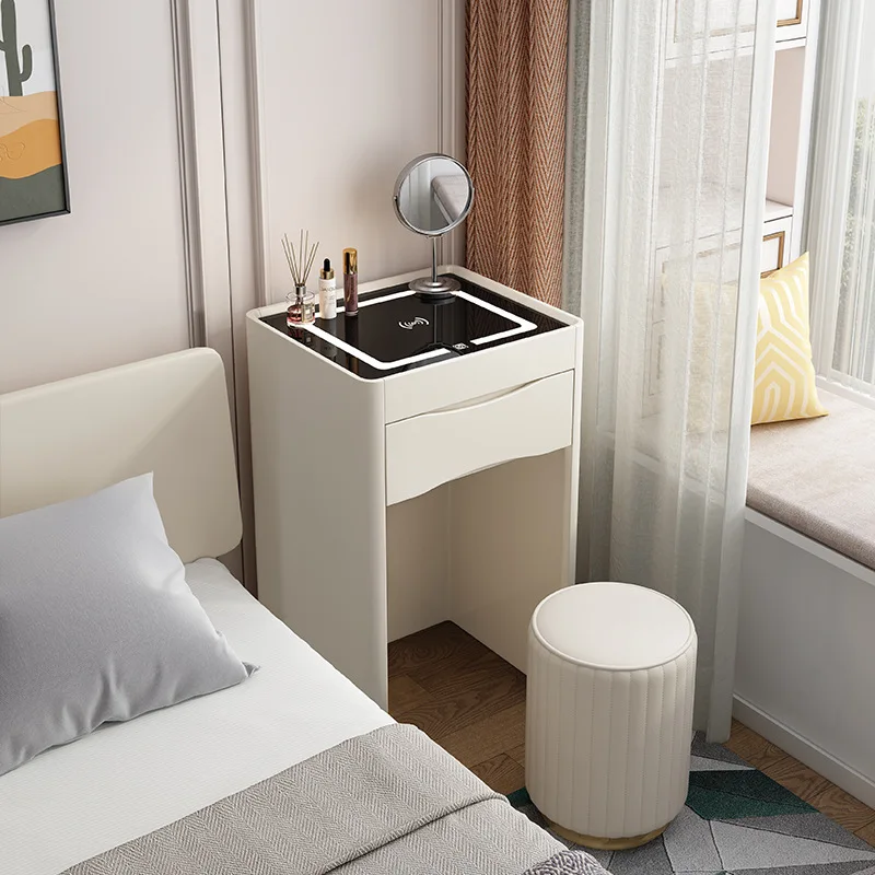 Intelligent wireless charging multi-functional dresser cabinet integrated storage mini makeup table