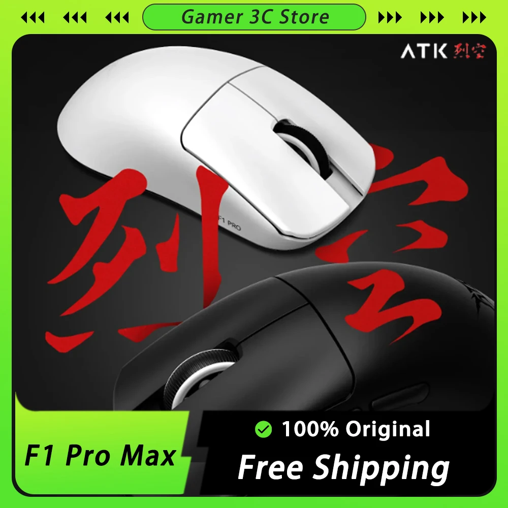 Atk F1 Pro Max Mouse F1 Ultimate Wireless Bluetooth Mouse 2 Mode Paw3950/Ultra 8K Lightweight Mouse Fps Office Gaming Mouse Gift