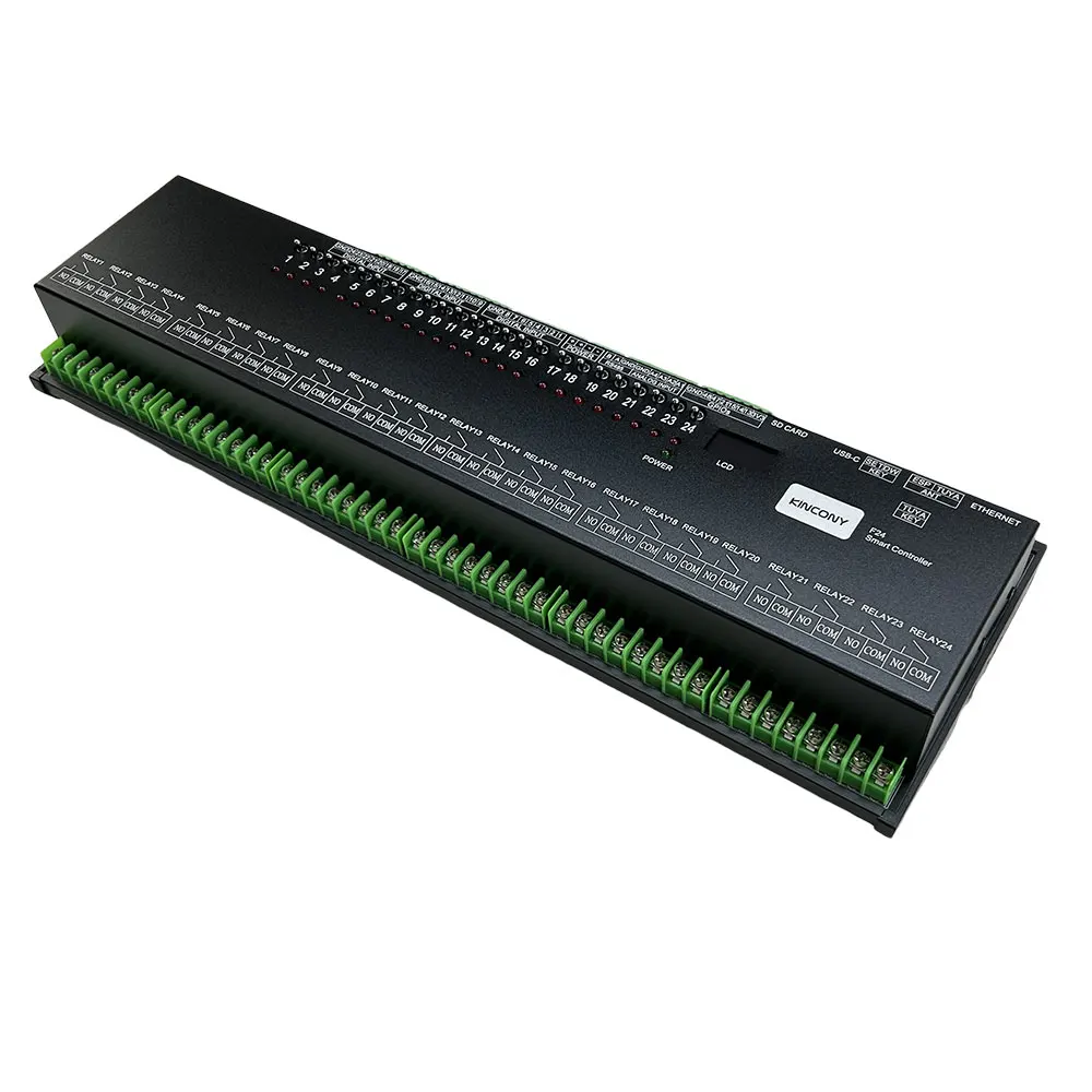 

New KinCony F24 tuy ESP32 Din Rail Removable Relay Module Board Ethernet RS485 ESPHome Home Assistant Tasmota SD Card