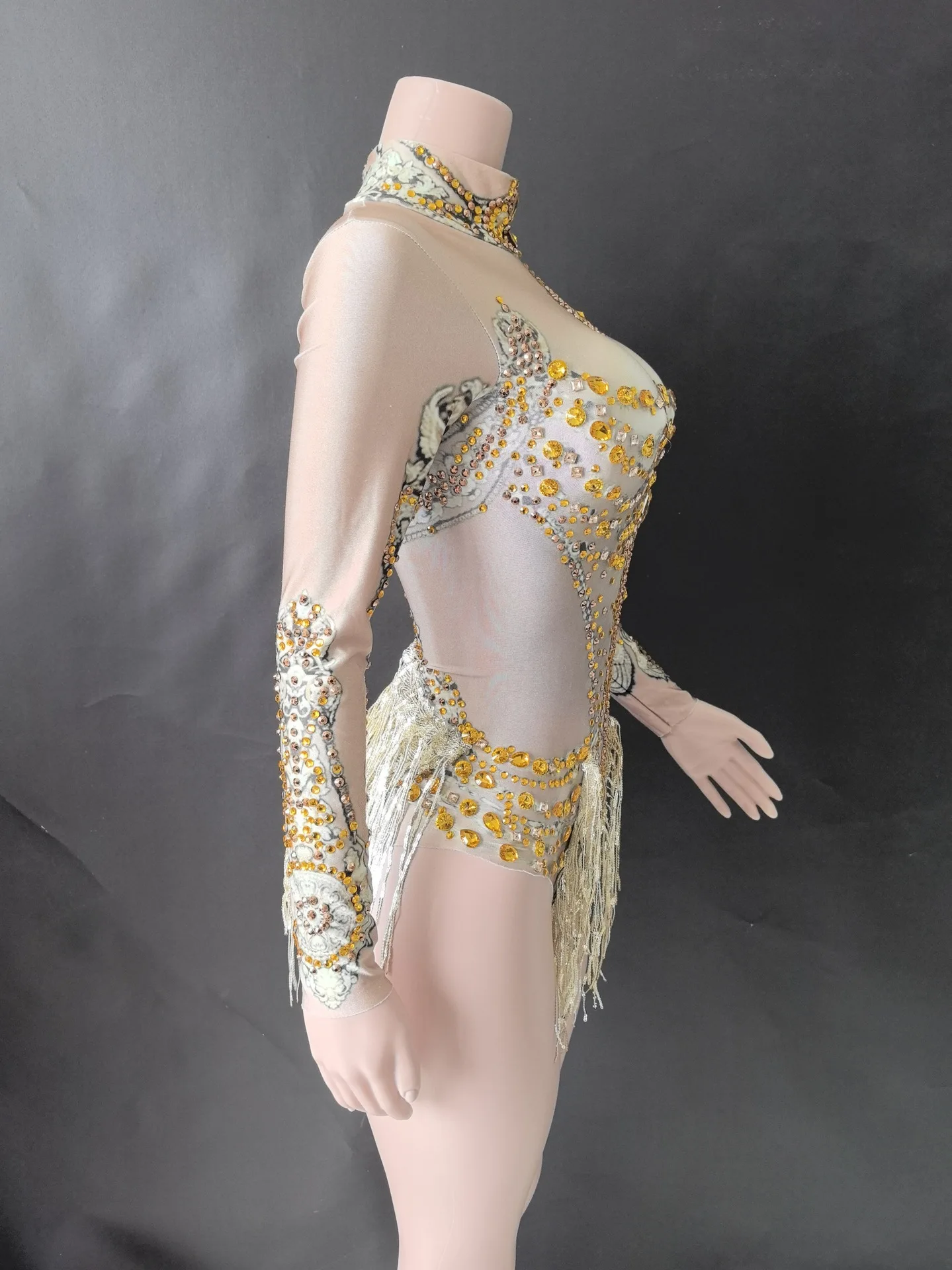 Performance Costumes Bodysuit Sparkling Diamond Latin Dance High-altitude Hanging Rings DancePerformance Clubwear Costume