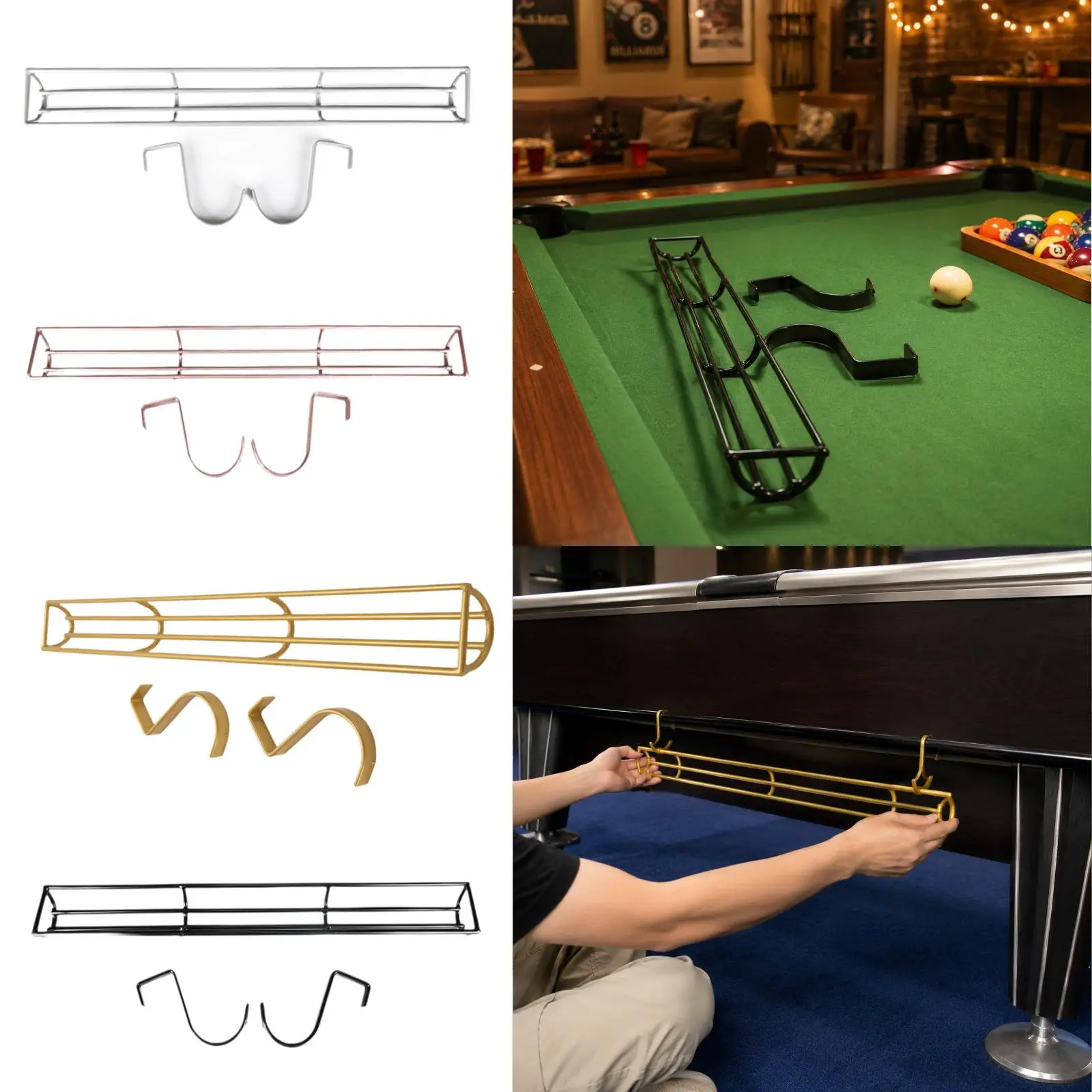 

Premium Billiards Ball Holder Metal ABS Easy Installation Billiards Accessories Organizer for Pool Table Use