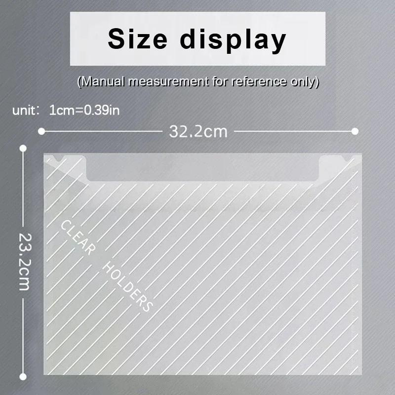 10Pcs A4 File Bag Transparent Folder Waterproof Snap Buckles Large Capacity File Bag Office Storage Bag Student Test Paper Bag