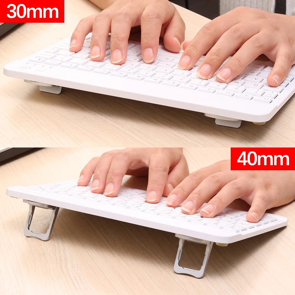 Portable Invisible Back Sticker Laptop Stand Foldable Zinc Alloy Mini Cooling Pad Adjustable Riser Holder For Macbook Keyboard
