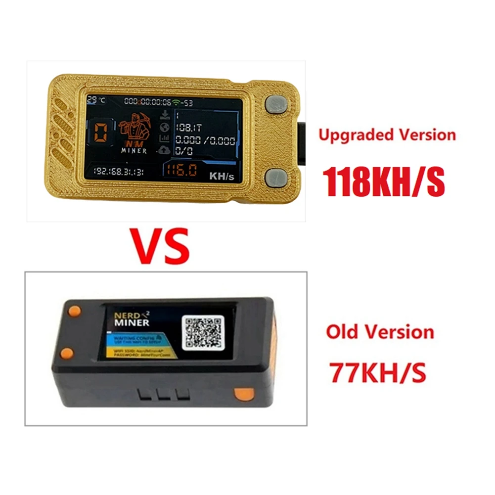 

Hot Sale Upgraded Nerdminer 118KH/S BTC Solo Lottery Miner Mini ASIC Miner Bitcoin BTC Miner with Color Screen Nerd Miner
