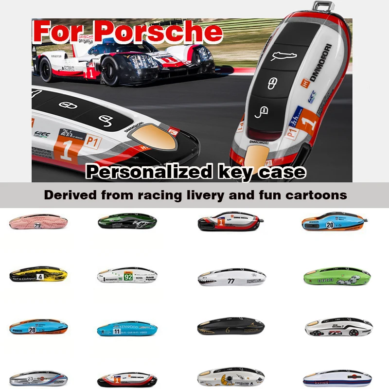

For Porsche Panamera Cayenne Macan 718 Cayman Boxster 911 Taycan 10-25 Car Green Grello Painted Key Case Protective Shell Cover