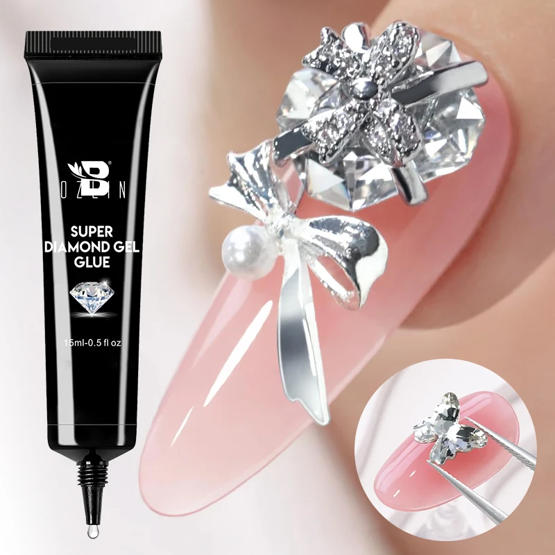 15ml Super Diamond Gel For Nails Super Strong Gel Nail Glue for Nail Charm 3D Nails Bling Gel Decoration Gem Nail Art Diamonds - view 3
