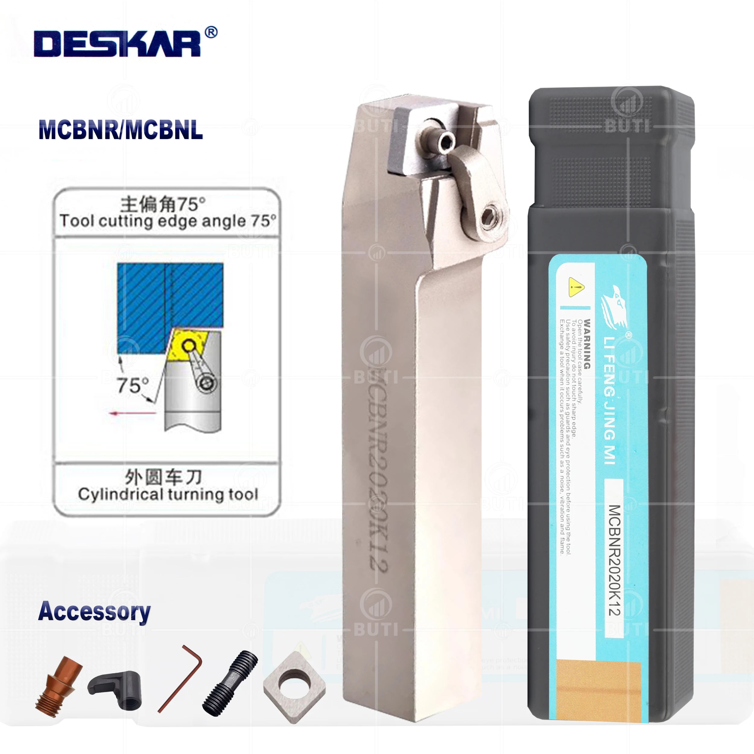 

DESKAR 100% Original MCBNR MCBNL External Turning Tools White Holder MCBNR1616 MCBNR2020 MCBNR2525 CNC Lathe Cutter Boring Bar