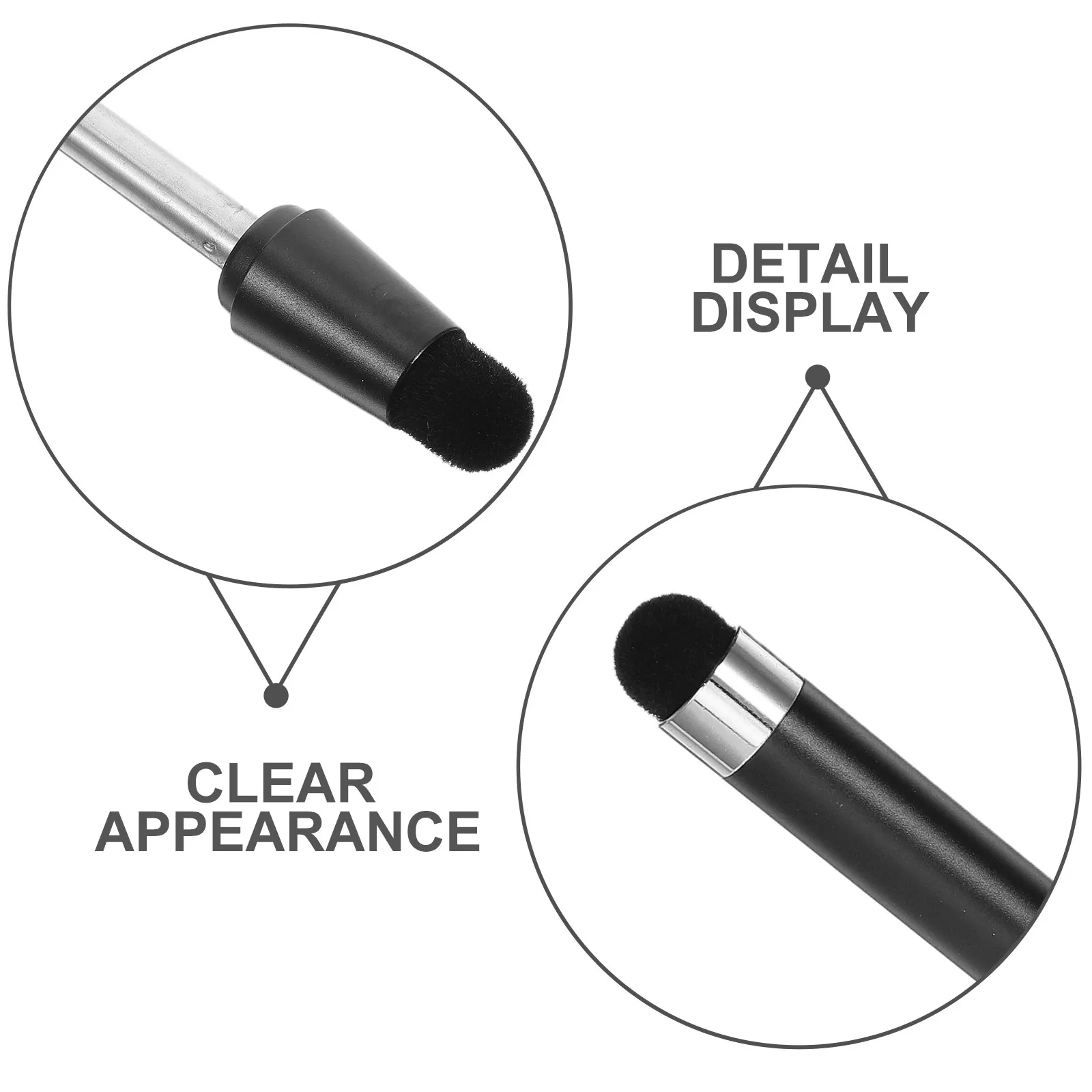 Black Dual Tip Stylus Pen Telescoping Retractable Hard Soft Tips for Digital Whiteboard Tablet Touchscreen Precise Electronic