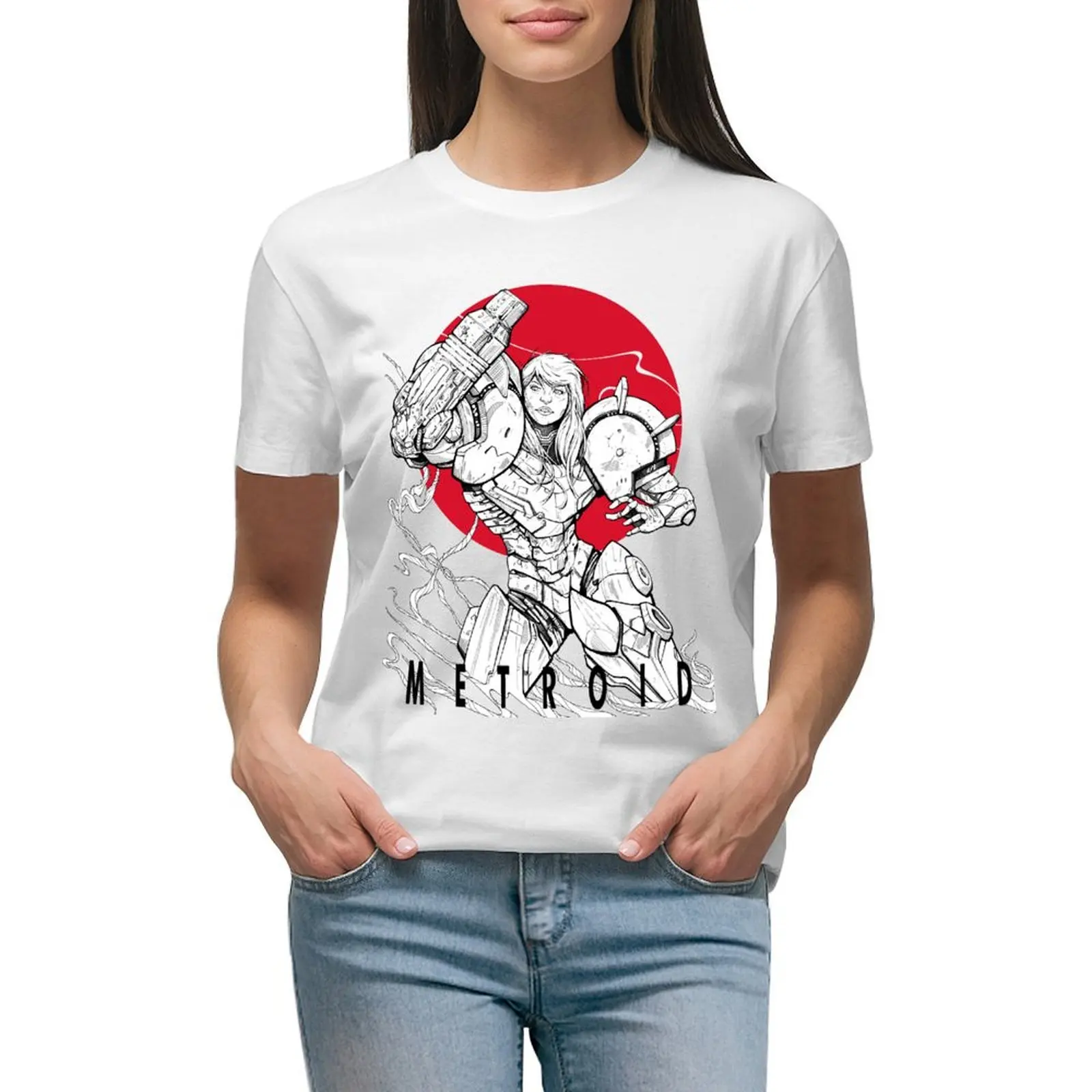 

Metroid 22 T-shirt oversized shirts graphic tees summer clothes for Women