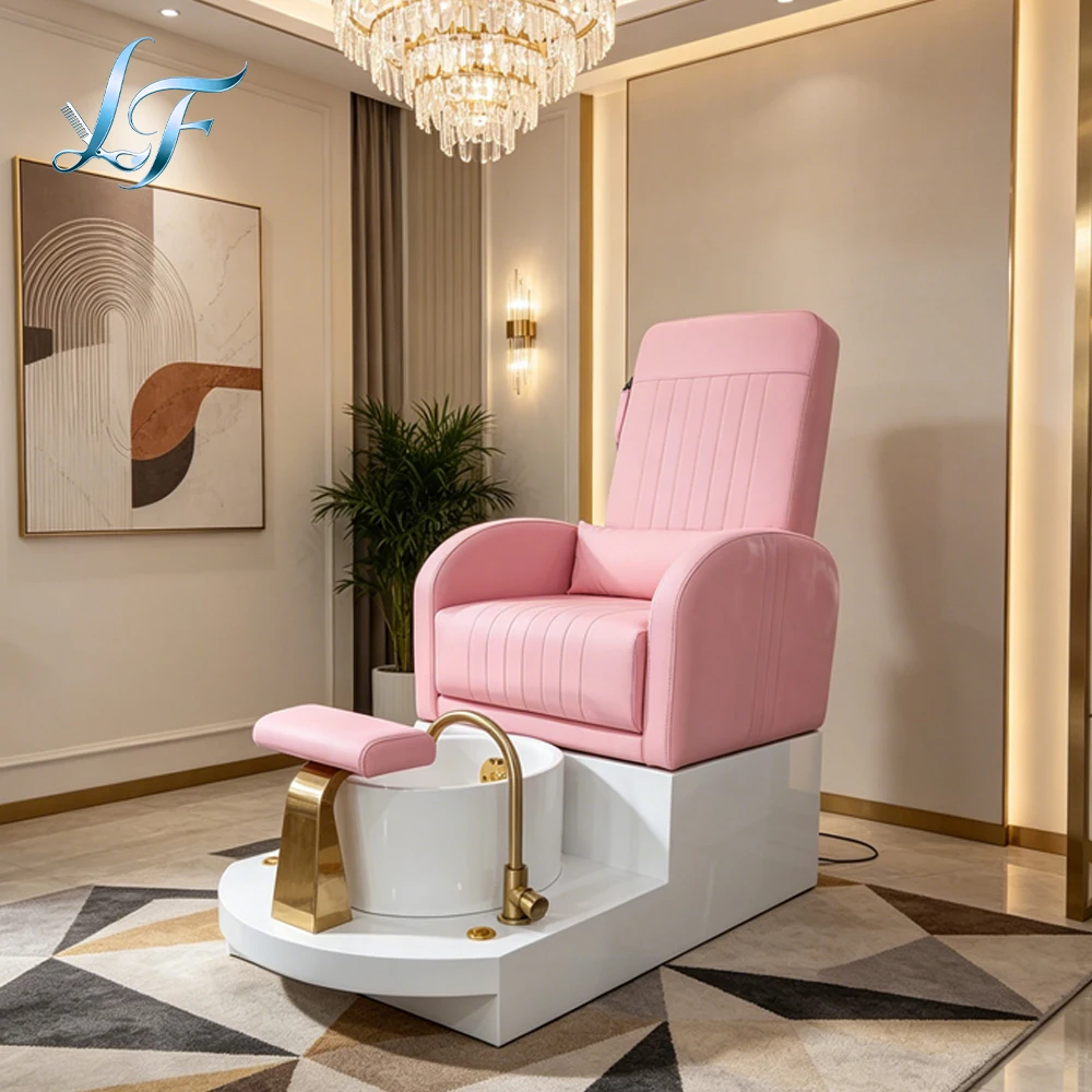 Exquisite Pedicure Chair Foot Bath Chair With Storage Grid For Hair Salon Nail Art Professional Salon Furniture