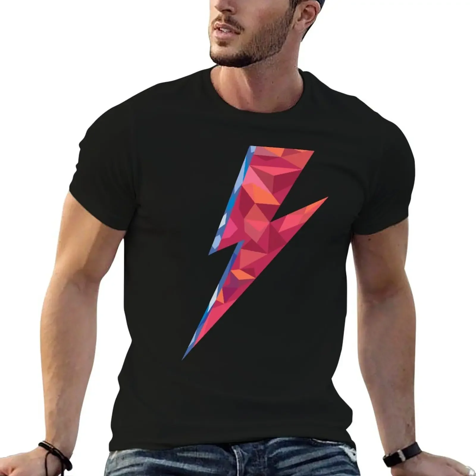 Low Poly Lightning Bolt T-Shirt plain oversized t shirt t shirts for men graphic