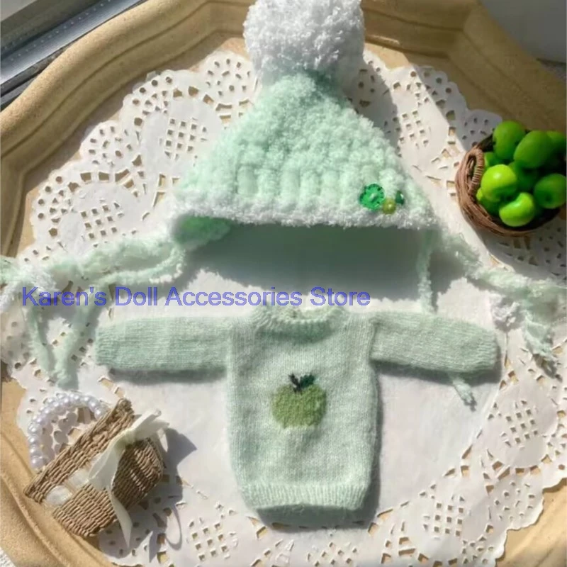 

2pcs Christmas style 2026 Green apple sweater+hat for Landoudou/Blythe/ob22/ob24 Doll A2206