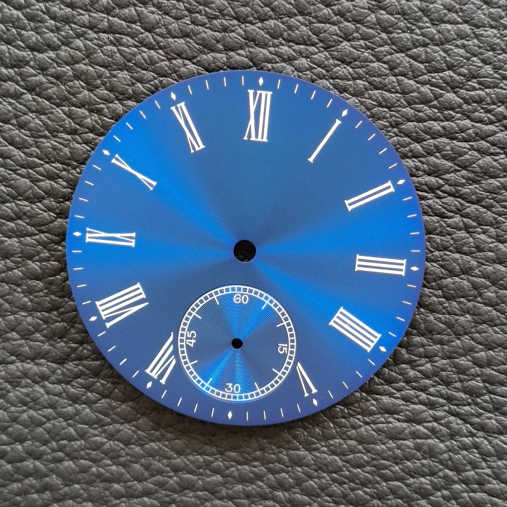 

Watch dial diameter 38.9mm blue dial Roman number Thickness 0.4mm second hand is at 6 o 'clock Fits ETA64978 ST3621 movement