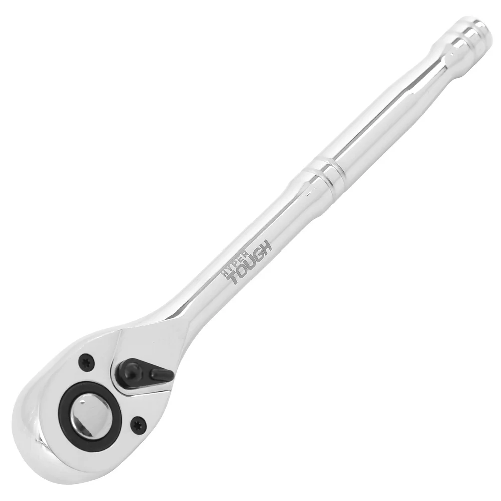 Chrome 1/2 Inch Drive 72-Tooth Pear Head Ratchet Heavy Duty Steel Quick Release Ergonomic Handle Easy Operation Tools
