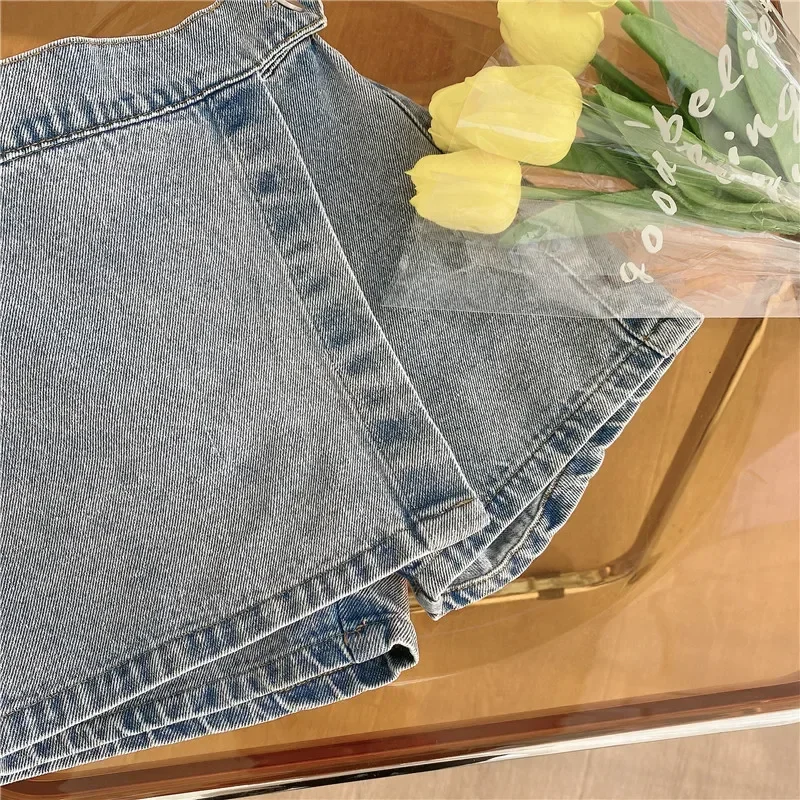 Kids Clothes Set New Summer Girls Fashion Lace Blouse Top & Denim Shorts Korean Style Toddlers Kids Casual Pants Jeans 2pcs 2-7Y