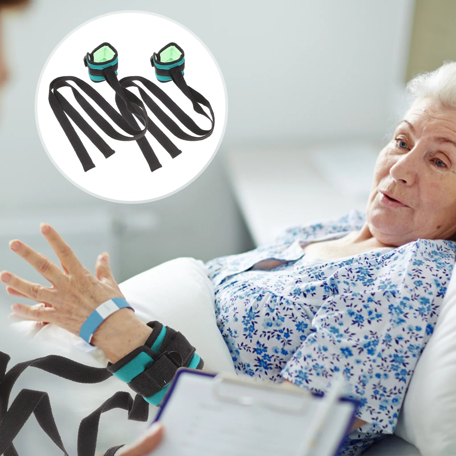 

2Pcs Fixing Straps Wrist Anklet Medical Belt Dark Use Fall Prevention Limb Fixing Band