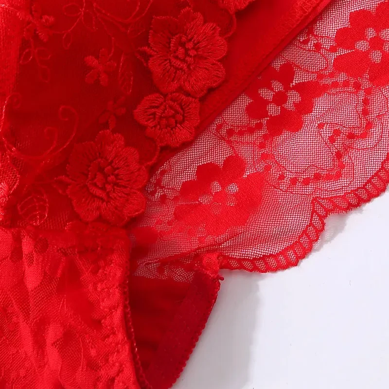 الأحمر الوردي سيسي الدانتيل رجل القوس ملخصات عبر خلع الملابس زهرة التطريز الحقيبة سراويل DJ نادي حفلة خاصة BF مثير ازياء