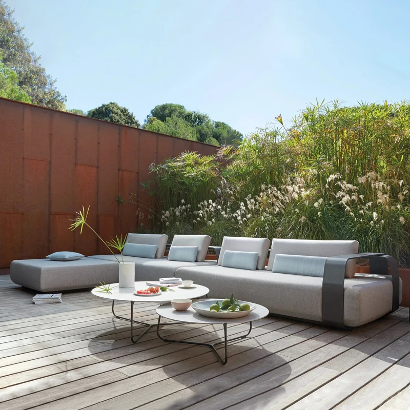 Waterproof Sunscreen Aluminum Alloy Outdoor Sofa For Courtyard Villa Terrace Garden For Sun Room Leisure Outdoor Furniture