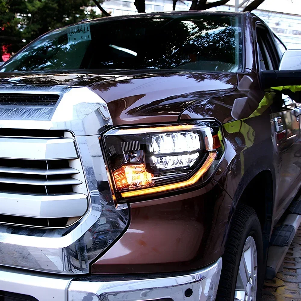 لتويوتا تندرا 2014-2020 ترقية عالية تكوين السيارات المصابيح الأمامية الجمعية جهاز عرض (بروجكتور) ليد عدسة اكسسوارات المصابيح الأمامية للسيارة #3