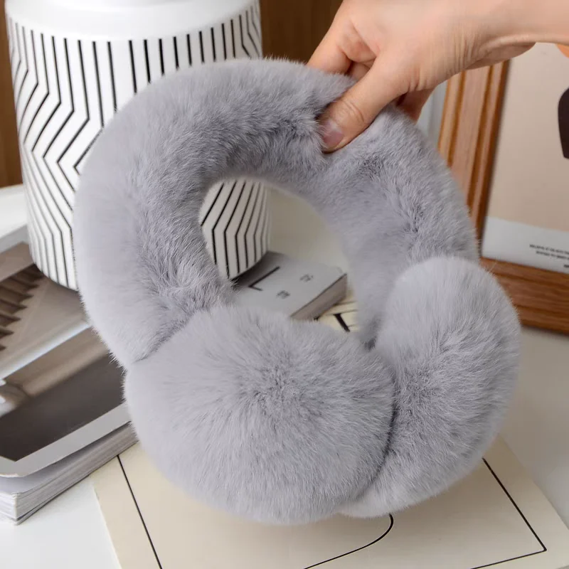 Handmade Winter Fashion Gorgeous Ear Muffs Real Rex Rabbit Fur Earmuffs CX-A-40