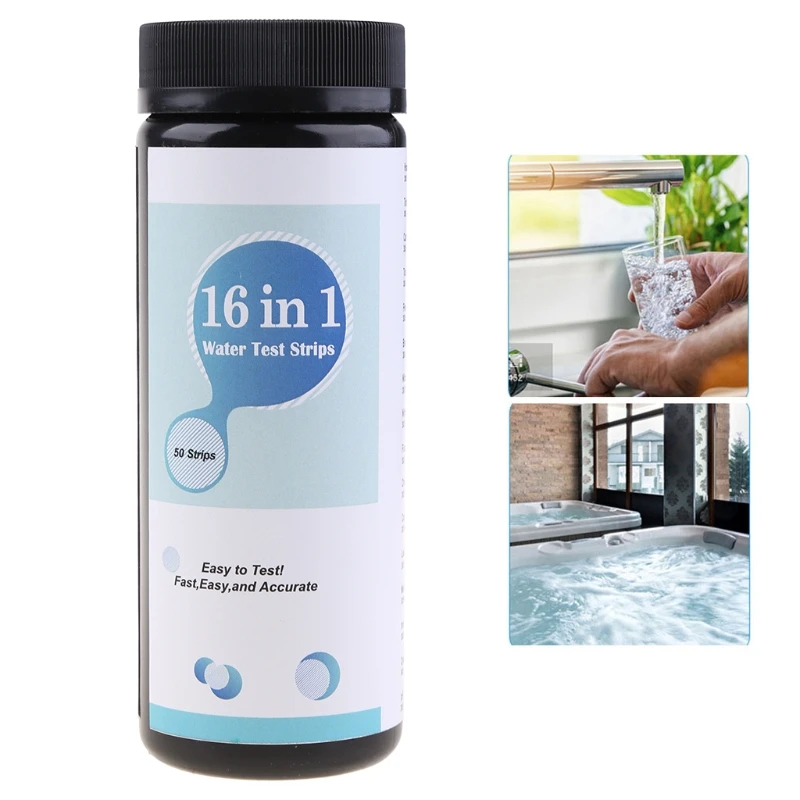 16-in-1 Water Test Strips Water Quality Test Kit Spa Test Strip for Hot Tubs Testing Calcium and Magnesium