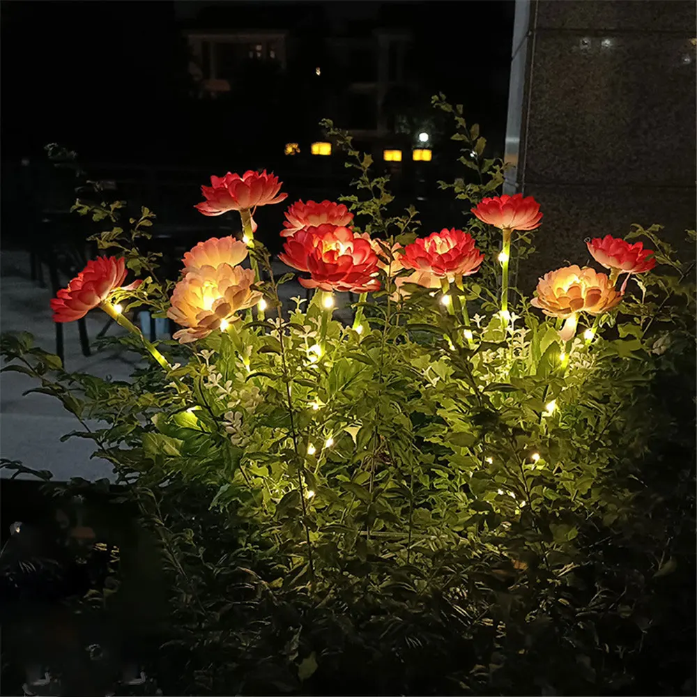 Solar Lights Outdoor Lighting Solar Garden Light Snow Lotus Flower Lawn Lamp for Yard Patio Flower Party Wedding Birthday Day