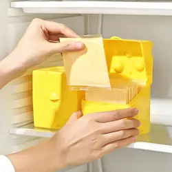 Shredded Cheese Container Airtight Food Storage Container With Lid Cheese Design Cheese Slice Holder For Fridge Kitchen supplies