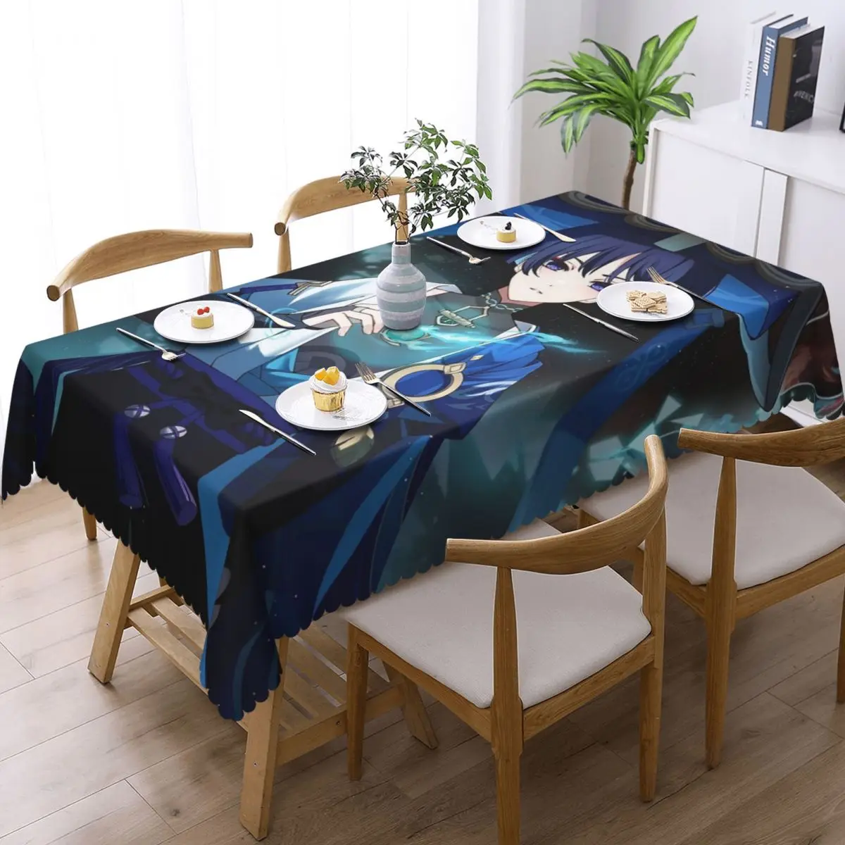 Scaramouche And Wanderer Game Customized Rectangular Tablecloth Waterproof Table Cover for Dining Events Table Cloth