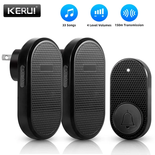 Timbre inteligente inalámbrico M558, timbre de puerta con alarma de seguridad para el hogar de bienvenida con 32 canciones, 4 niveles de volumen ajustable, fácil instalación