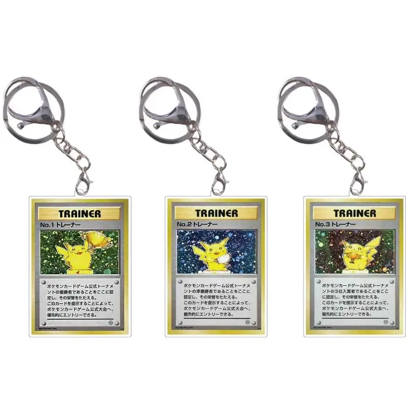 サトシキーホルダーミュウツー Exeggutor PTCG 世界チャンピオン小さなカード Diy アクション玩具フィギュアアニメゲームコレクションペンダントギフト