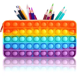 Push Bubble Bleistift Fall Silikon Briefpapier Aufbewahrung tasche Zappeln Spielzeug Autismus sensorische Therapie Anti stress Erwachsene Kinder Dekompression